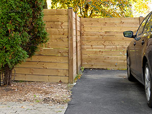 Outdoor wood fence