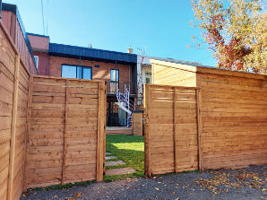 Wood fence & shed